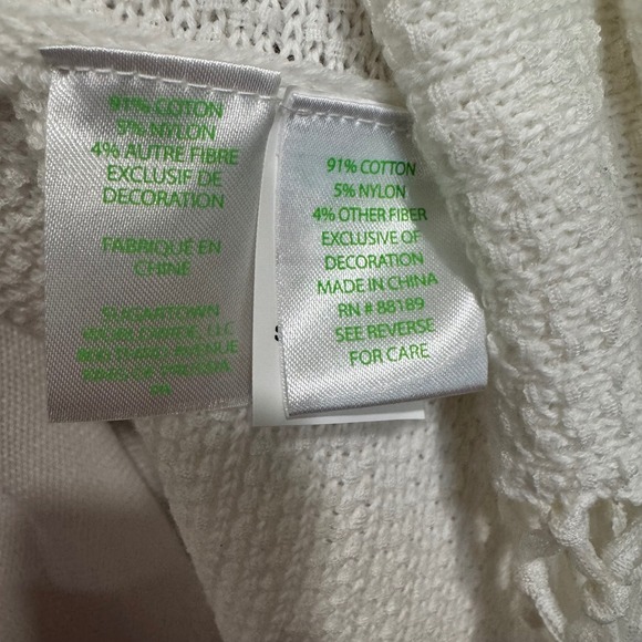 Lilly Pulitzer Tatum Fringe Cardigan Sweater White Open XL - Picture 8 of 10